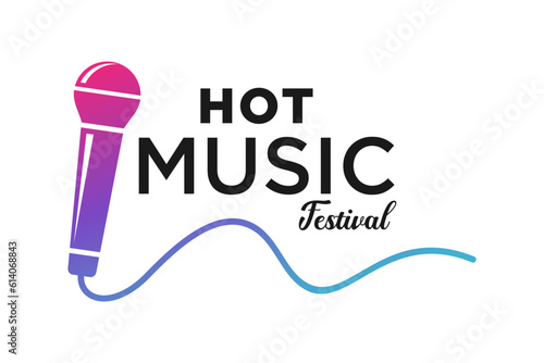 microphone logo design. Podcast with microphone logo inspiration. vector illustration.