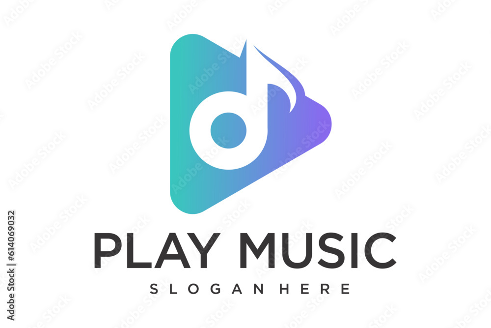 music play button note logo design elements music play button note logo design elements