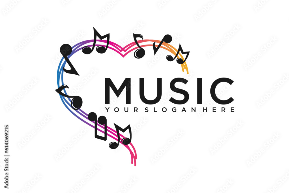 modern music Logo Design Template. combination spectrum icon. vector illustration