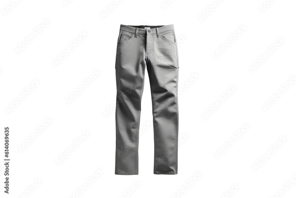 Gray jeans on an isolated background. Generative Ai. - obrazy, fototapety, plakaty 