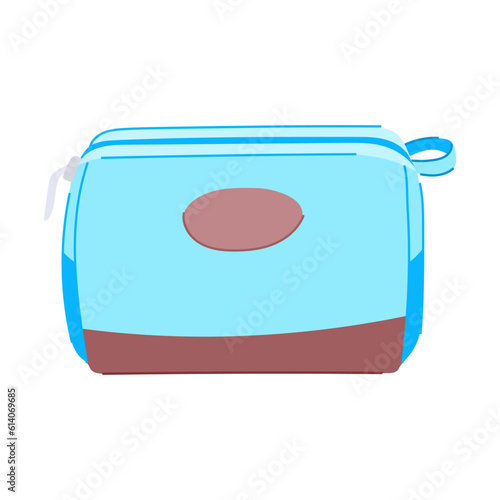 case cosmetic pouch cartoon. travel zipper, mockup toiletry case cosmetic pouch sign. isolated symbol vector illustration