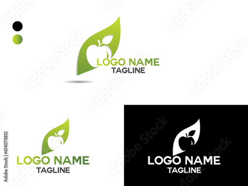 Fruits shop logo design. Fruits shop. Business. Creative natural logo. Shopping. Market. Leaf. Unique. Food. Apple. Eco