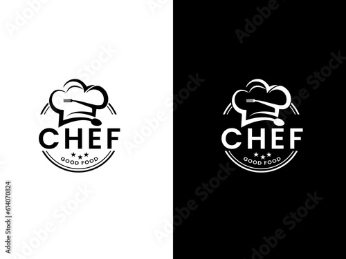 Chef logo design. Creative chef. Business. Premium. Food. Hotel chef logo. finance. Modern chef. Templet