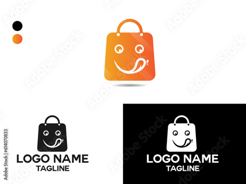 Food shop logo. Bag logo design. Shop logo.Yammy food. Market. Business. Creative food bag vector. Unique. Finance. Premium. Templet.Testy