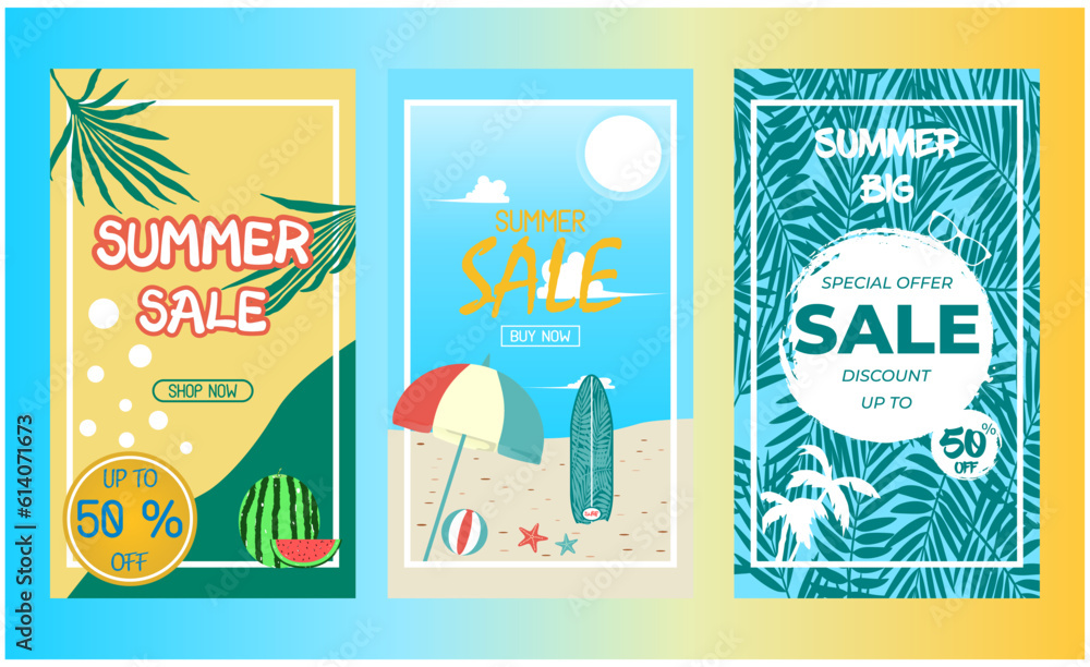 
Summer sale poster vector illustration