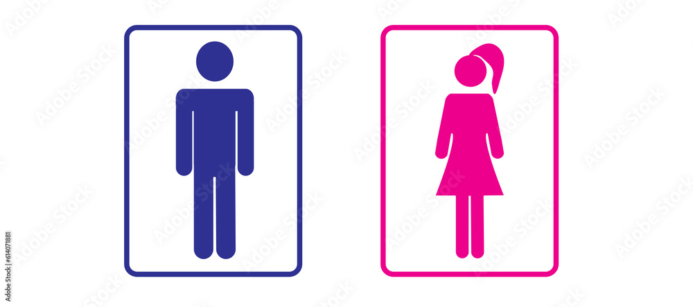 A set of icons for the toilet. Signage for men, women. Signboard for ...