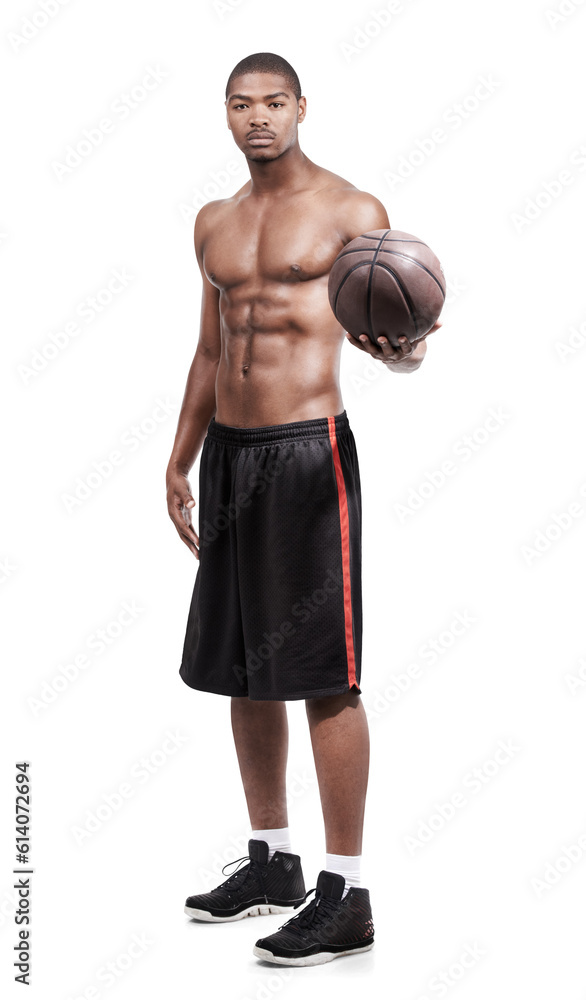 Basketball player, sports portrait and black man serious, focus and determined for training commitment, motivation or exercise. Ball, fitness growth and person isolated on transparent, png background Basketball player, sports portrait and black man serious, focus and determined for training commitment, motivation or exercise. Ball, fitness growth and person isolated on transparent, png background