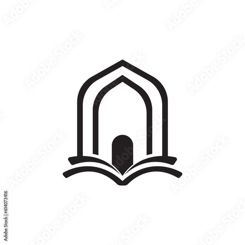 Islamic book icon logo symbol,illustration design template.