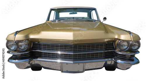 old vintage car isolated on transparent png background, American car front view