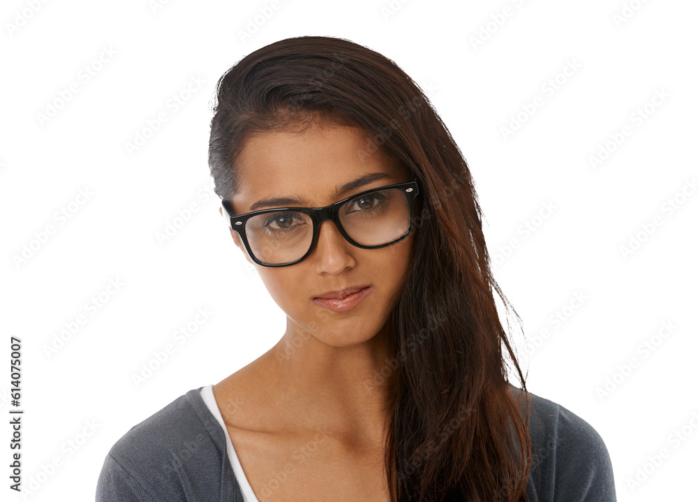 Glasses, woman and portrait with eyewear isolated on a transparent, png background. Young female person, face and eye care with casual fashion and modern trendy accessories of stylish spectacles Glasses, woman and portrait with eyewear isolated on a transparent, png background. Young female person, face and eye care with casual fashion and modern trendy accessories of stylish spectacles