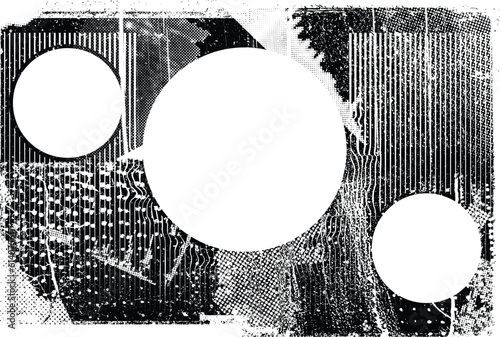 Glitch distorted grunge layer  . Noise destroyed texture . Trendy defect error shapes . Overlay grunge texture . Distressed effect .Vector shapes with a halftone dots screen print texture.