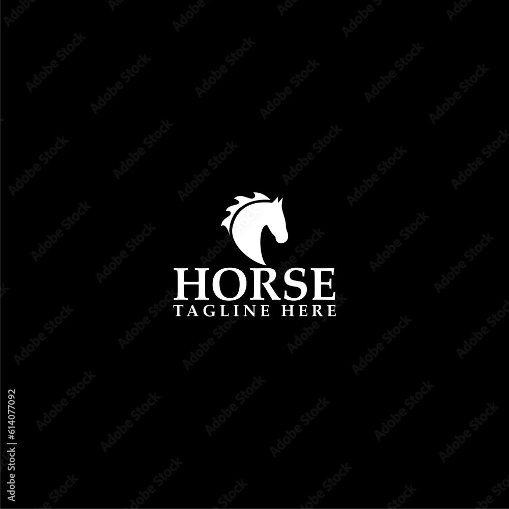 Horse logo template isolated on dark background Horse logo template isolated on dark background