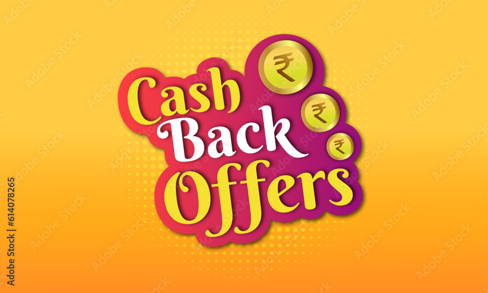 Cashback Offer Logo Design, Cash points, Retail Sale, Promotional Logo Vector Template