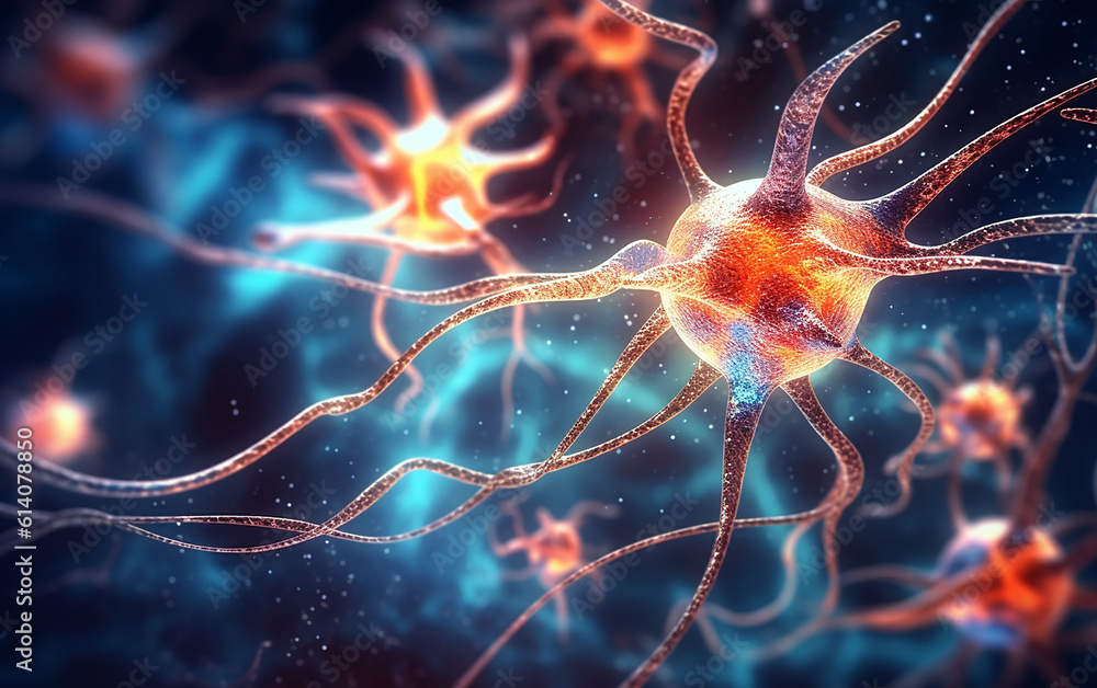 Neurons in the human brain. The human brain consists of neurons that communicate through synapses, which facilitate the transmission of information between them.   Generative AI