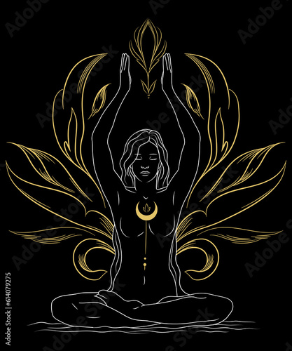Black and Golden Line of Yoga