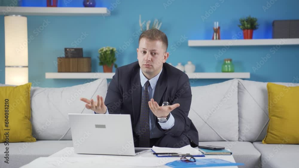 Home office worker man despairing. Home office worker man despairing.