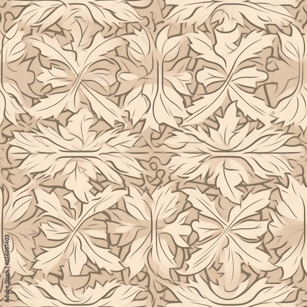 white oak pattern, illustration, Generative AI white oak pattern, illustration, Generative AI