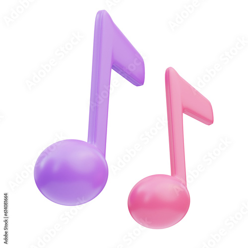 Music notes Birthday 3D Illustration