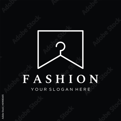 Simple coat hanger logo template design with creative idea.Logo for business, boutique, fashion, beauty.
