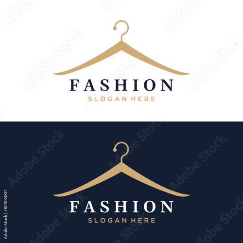 Simple coat hanger logo template design with creative idea.Logo for business, boutique, fashion, beauty.