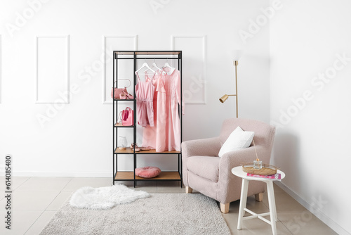 Interior of light room with...