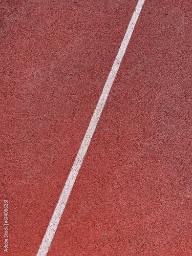 White line of a running track