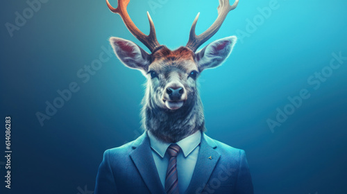 deer in the forest wearing a business suit  © EmmaStock