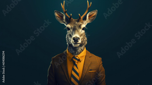 Deer in the Wild wearing suit businessman concept © EmmaStock