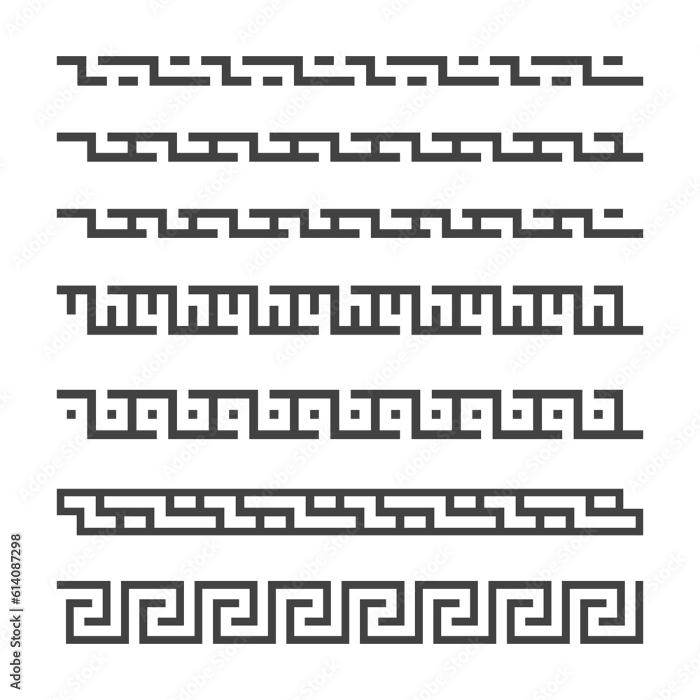 Obraz premium set of ancient greek seamless pattern vector