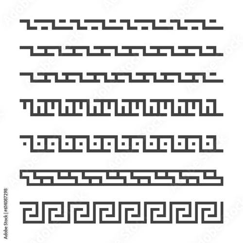set of ancient greek seamless pattern vector