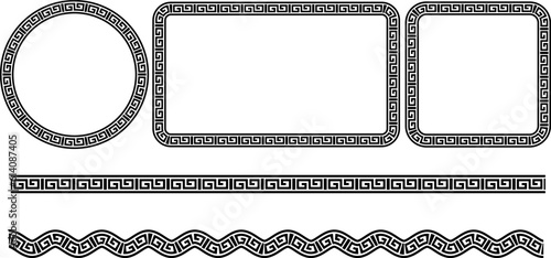 Photographie black white greek frame set