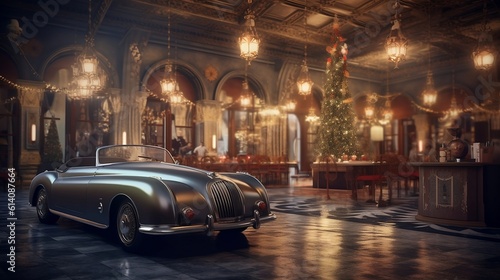 Style fusion, ornate, Club, Furry, landscape, textured, Motion blur, gameart, charcoal colors, Haussmann Paris, lantern lighting, Hyperrealistic intricate detail, finely detailed, car interior design © oneli
