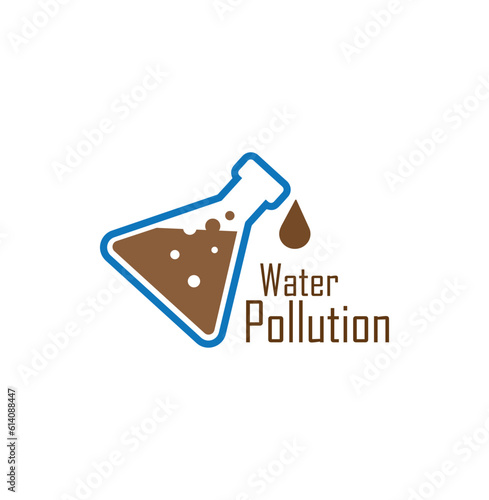 water pollution sign on white background
