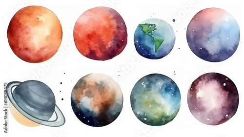 a beautiful picture of a planet painted with watercolors