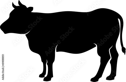 Cattle icon vector illustration. Silhouette cow icon for livestock  food  animal and eid al adha event. Graphic resource for qurban design in islam and muslim culture