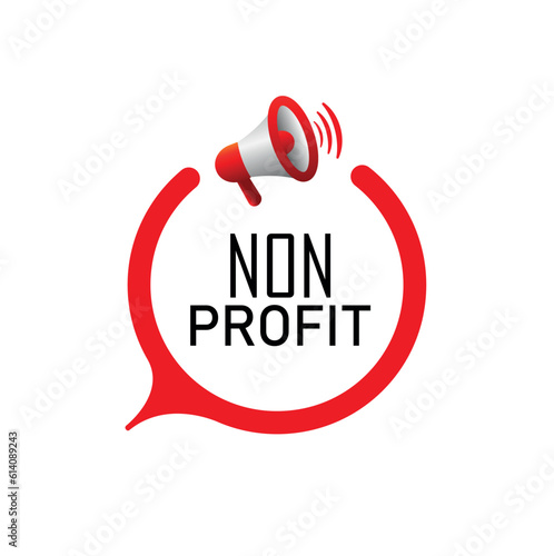 non profit sign on white background