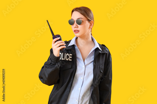Female police officer with ...