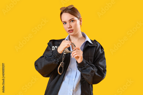 Female police officer with ...