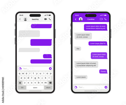 Modern smartphone with messaging app vector illustration