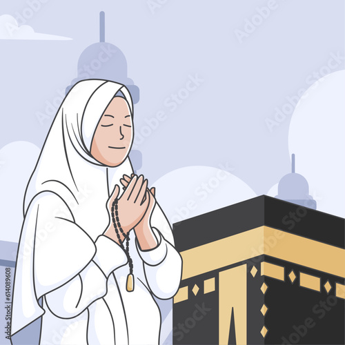 Islamic hajj pilgrimage illustration 6