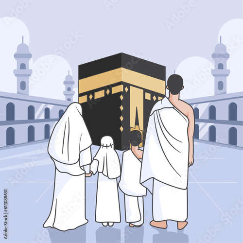 Islamic hajj pilgrimage illustration 6