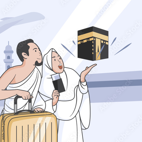 Islamic hajj pilgrimage illustration 6