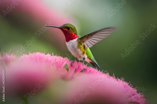 hummingbird feeding on flower generated by Ai