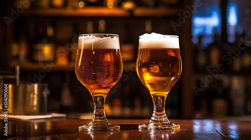 Two Glasses with Beer. Food & Drink Photography