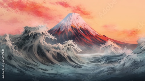 富士山のイラスト,Generative AI AI画像
