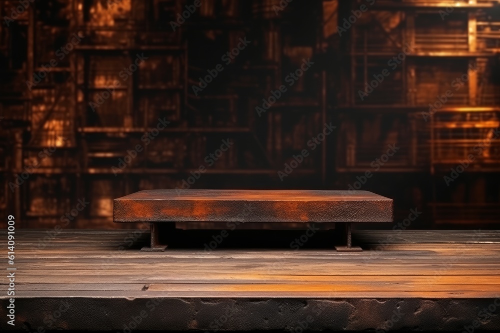 Metallurgy podium steel background. Generate Ai Metallurgy podium steel background. Generate Ai