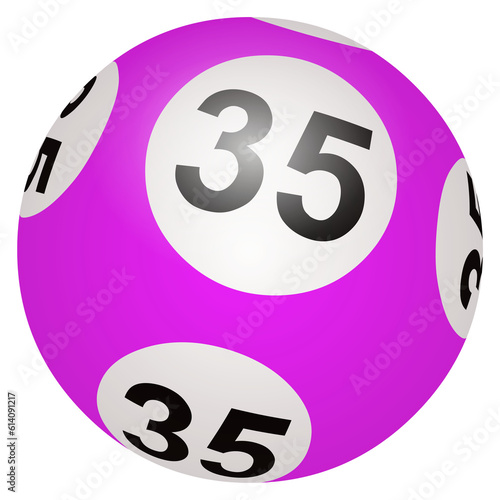 Boule de loto n° 35 en PNG