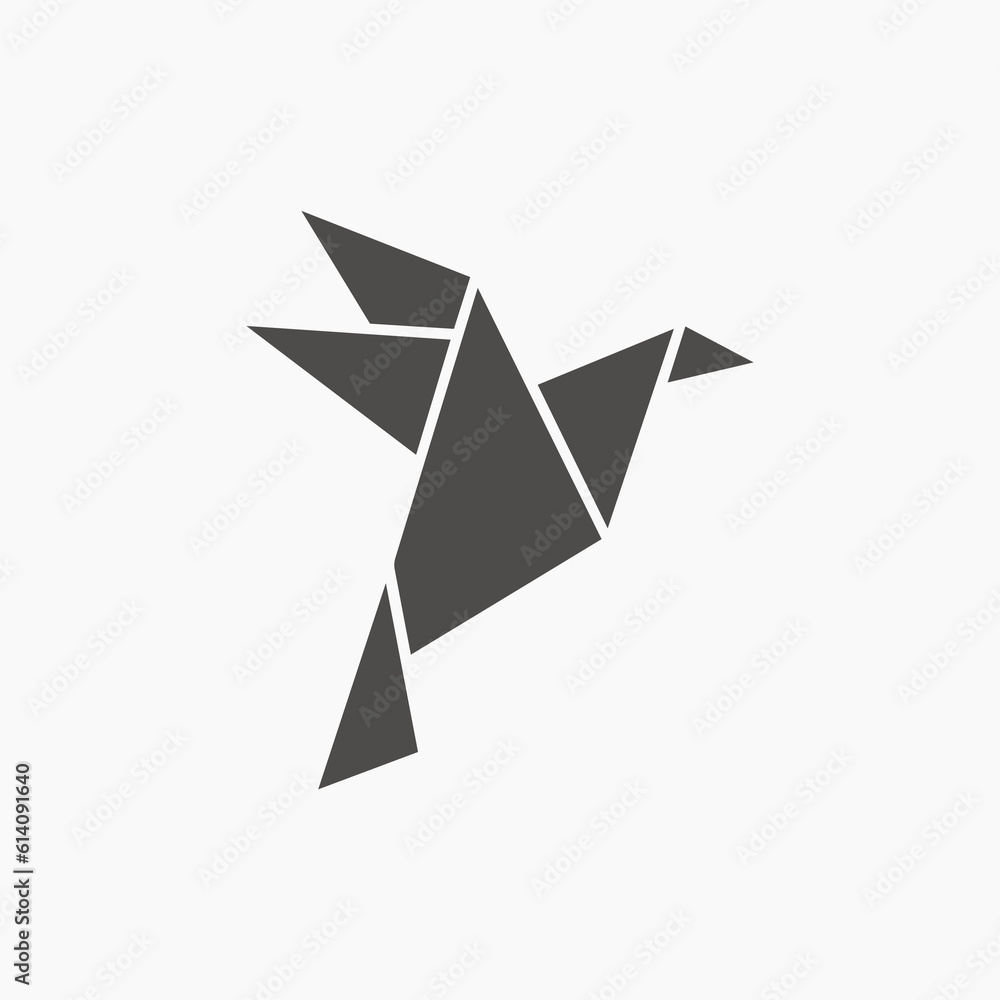 Origami paper bird icon vector. Origami flying bird symbol sign. Origami bird sketch icon. Origami paper bird icon vector. Origami flying bird symbol sign. Origami bird sketch icon.