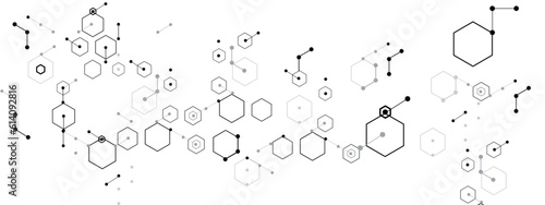 Fotografie, Tablou molecular hexagon complex pattern background