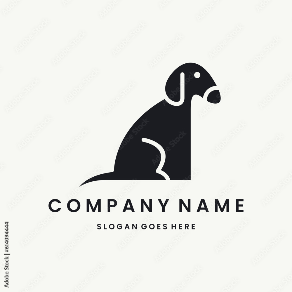 Dog Logo vector design template black logo and white background